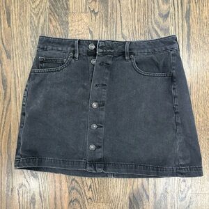 American Eagle Outfitters Charcoal Button Skirt
